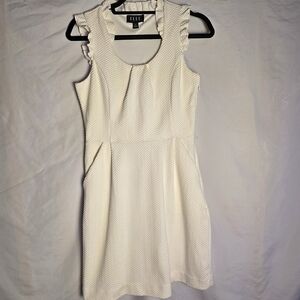 ELLE White Textured Sleeveless Dress